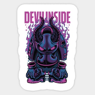 Devil inside monster design Sticker